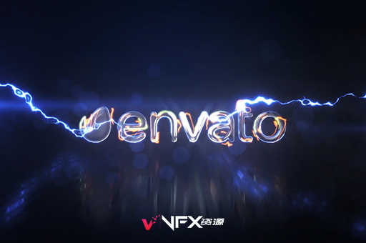 [AE模板] 闪电特效电流击中金属LOGO标志动画 Electric Metal Logo Reveal