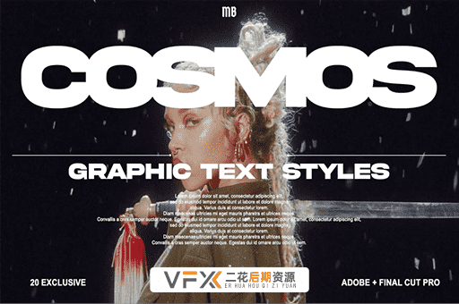 [AE/PR/FCPX/PS模板] 20组时尚大文字标题排版预设 Moonbear COSMOS – Title Presets Text Presets