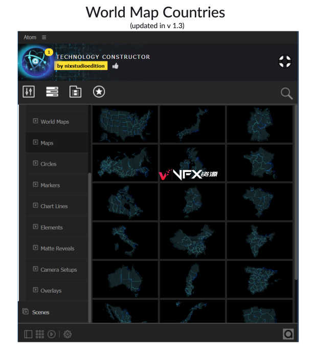 [AE脚本] 600个科技感HUD信息数据故障场景UI界面元素动画预设