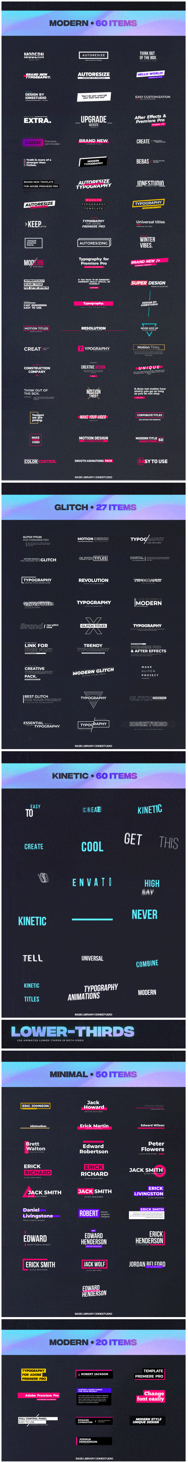 [AE脚本] 4000组无缝视频转场文字标题排版字幕条动画调色特效预设 AtomX BASE v3