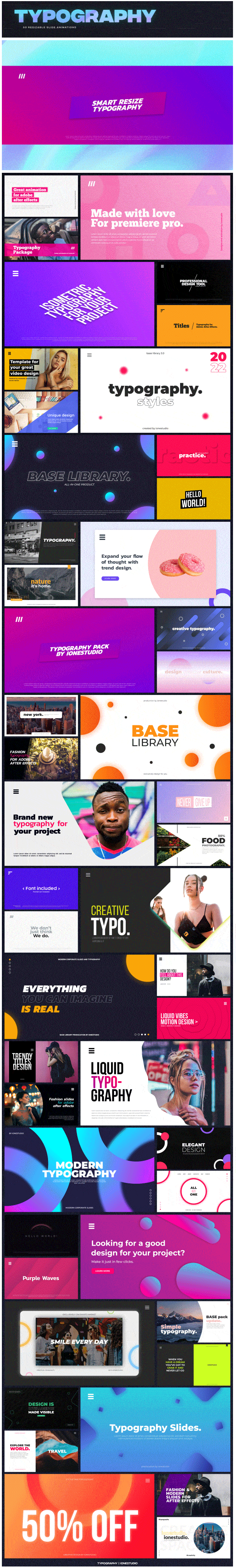 [AE脚本] 4000组无缝视频转场文字标题排版字幕条动画调色特效预设 AtomX BASE v3