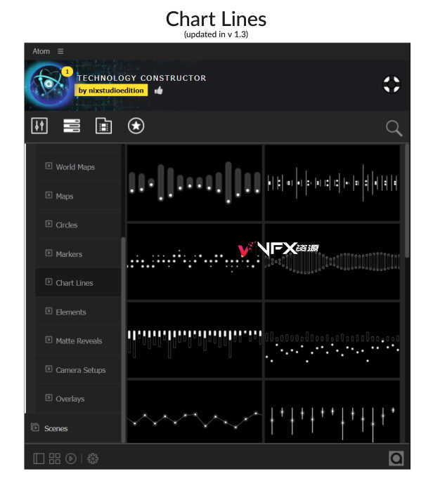 [AE脚本] 600个科技感HUD信息数据故障场景UI界面元素动画预设
