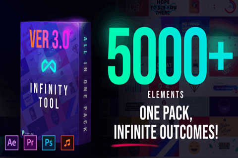 [AE/PR脚本] 5000组文字标题排版场景图表背景指示线图形动画工具包 Infinity Tool v3