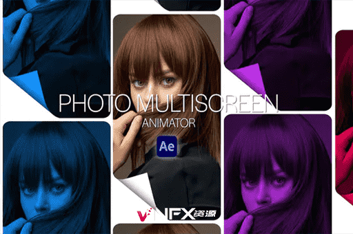 [AE模板] 自定义照片多屏动画切换效果 Photo Multiscreen Animator