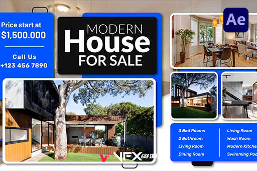 [AE模板] 房产中介房屋信息图文展示 Modern Real Estate