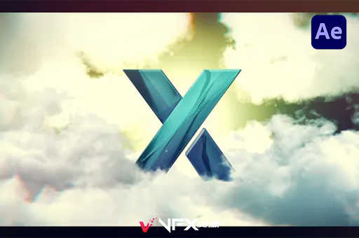 [AE模板] 穿梭在天空云层展示电影Logo动画 Movie Logo Reveal