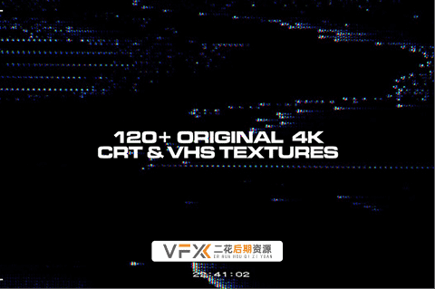 [特效素材] 120款复古CRT纹理故障干扰动画素材4K视频 Analog CRT Textures