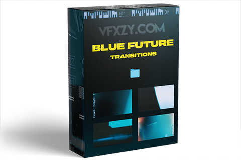 [转场素材] 20个未来蓝色光闪烁过渡转场素材 Blue Future Transitions