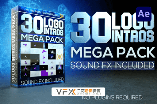[AE模板] 30种迷你影视LOGO标志动画展示 logo Reveal Mega pack minimal logo opener Ident
