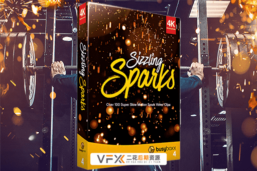 [特效素材] 102个火星飞溅发光火花粒子4K视频 BusyBoxx V04 Sizzling Sparks