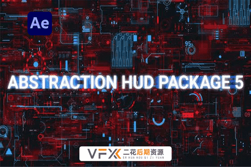 [AE模板] 25个抽象性和概念性的HUD场景元素设计AE源文件 Abstraction HUD Pack 5