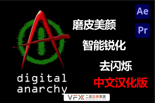 [AE/PR插件] 磨皮美颜锐化光照视频去闪烁插件合集 Digital Anarchy 2022.12 中文汉化版 支持Win