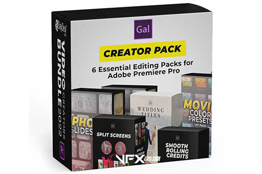 [PR模板] 视频创作者画面分屏调色婚礼标题幻灯片模板合集包 Premiere Gal’s Creator Creator Pack