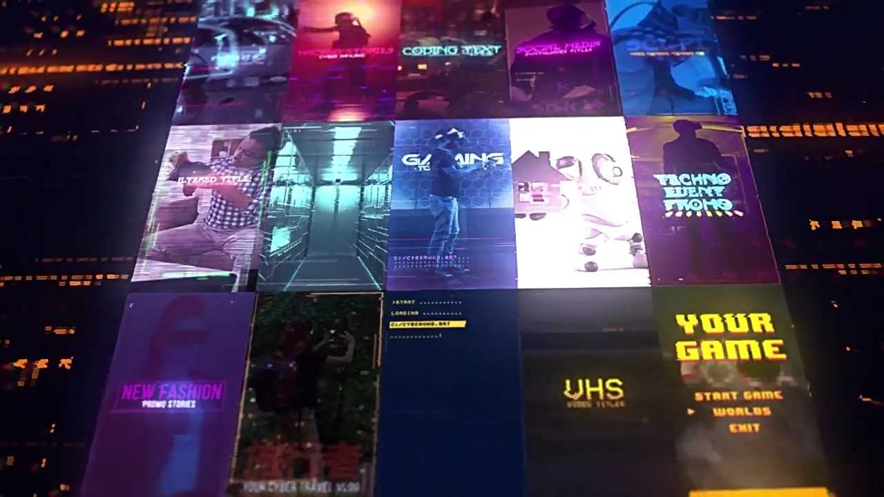 [AE/PR模板] 未来科技赛博朋克文字标题故障特效动画 Cyberpunk HUD