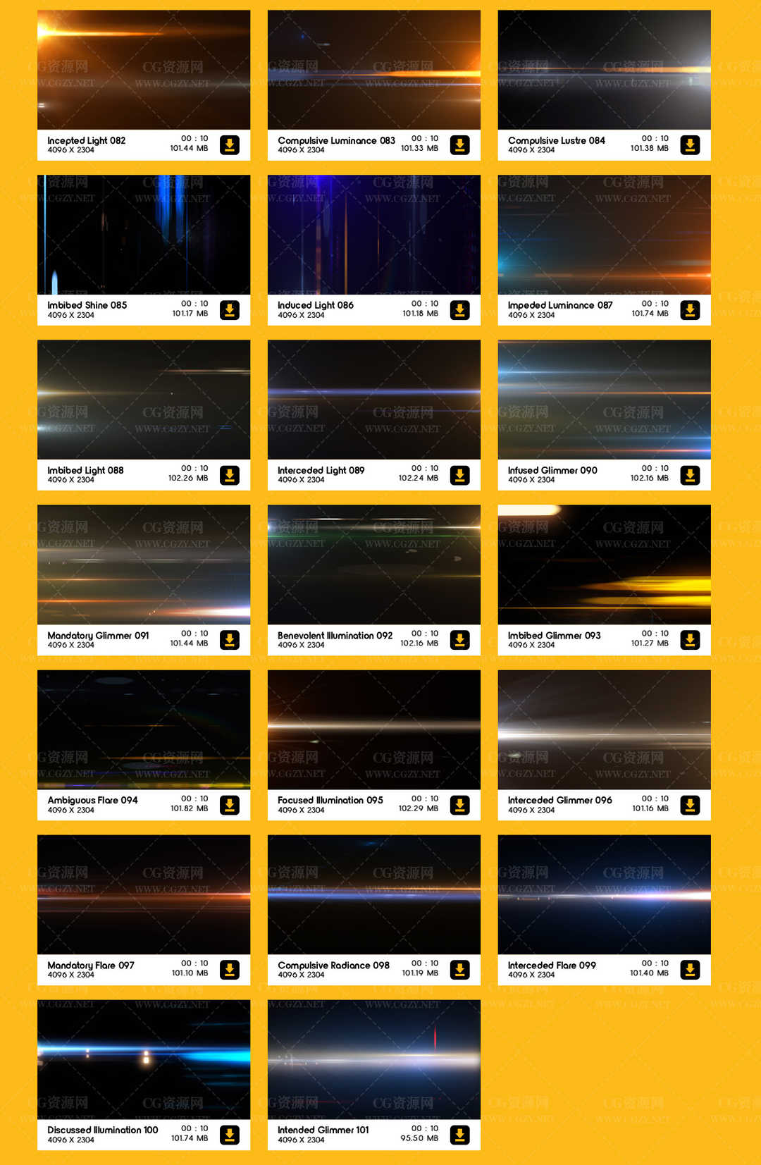 [特效素材] 99个镜头变形条纹光线耀斑光效动画 BusyBoxx V32 Light Streaks