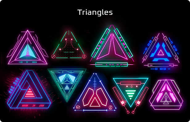 [AE脚本] 523个HUD科技感赛博朋克霓虹发光UI元素图形动画 Cyberpunk HUD Elements for After Effects