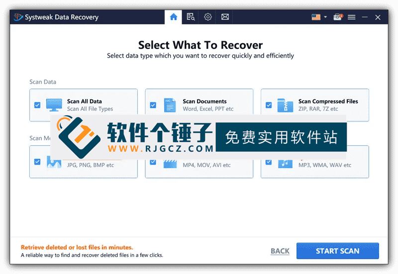 数据恢复软件 Systweak Data Recovery v1.1.1.130 英文版【软件个锤子·R4674】