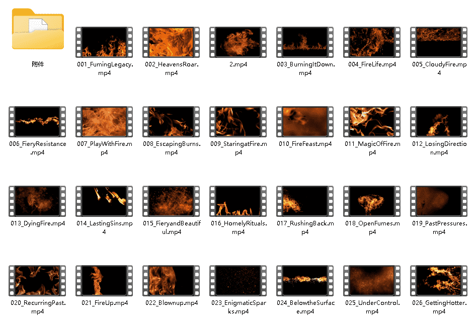[特效素材] 102个真实火焰燃烧4K视频 Fire Power VFX Elements