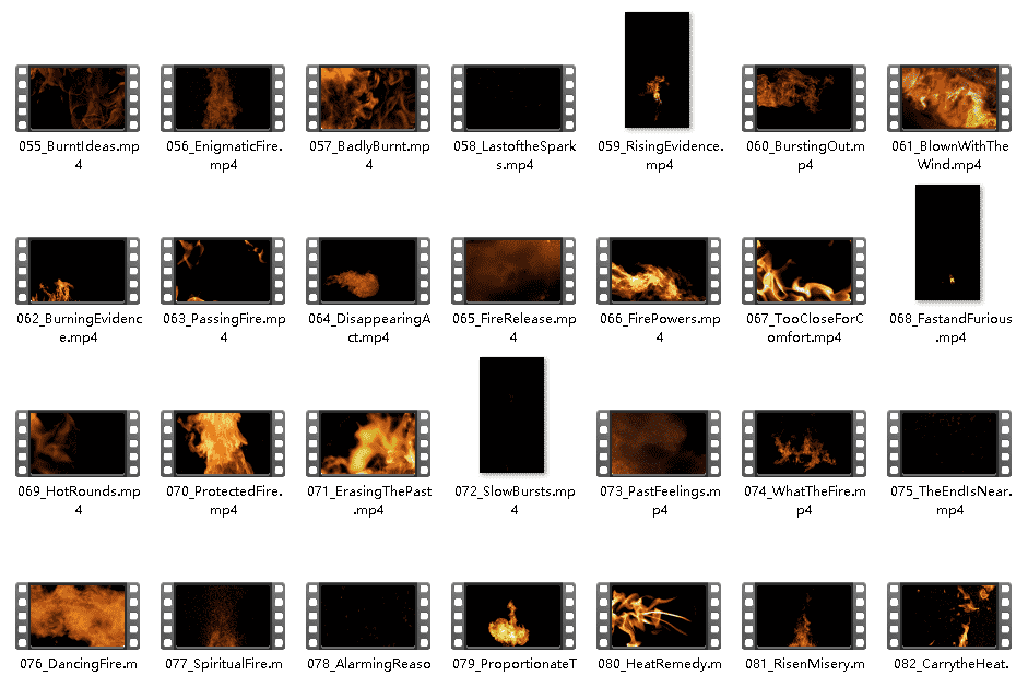 [特效素材] 102个真实火焰燃烧4K视频 Fire Power VFX Elements