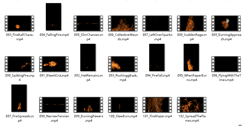 [特效素材] 102个真实火焰燃烧4K视频 Fire Power VFX Elements