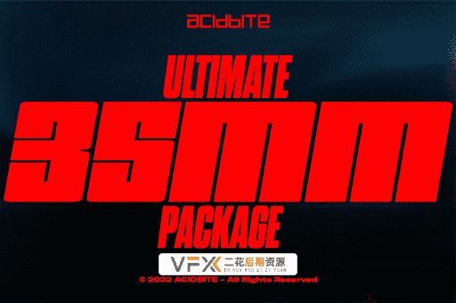 [AE/PR/FCPX/达芬奇素材] 35mm电影胶片灼烧刮痕噪点纹理颗粒4K视频LUTs调色预设音效素材 Acidbite The Ultimate 35mm Pack