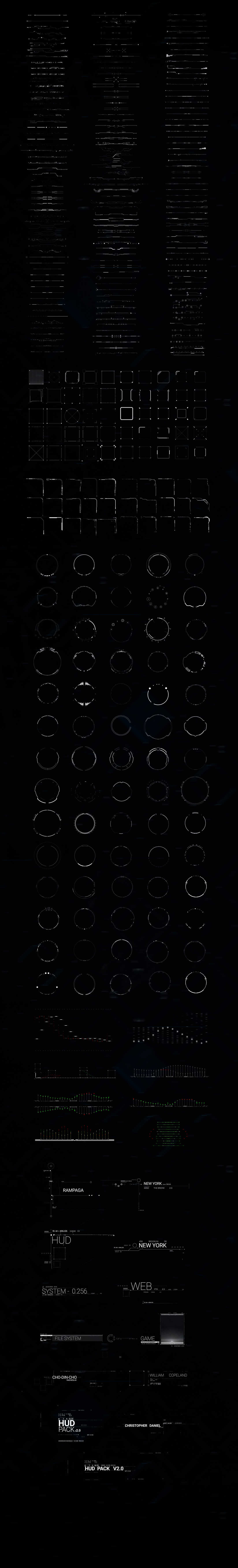 [AE脚本] 900个科技感线条屏幕边框UI界面元素动画预设包 HUD Library V3.0