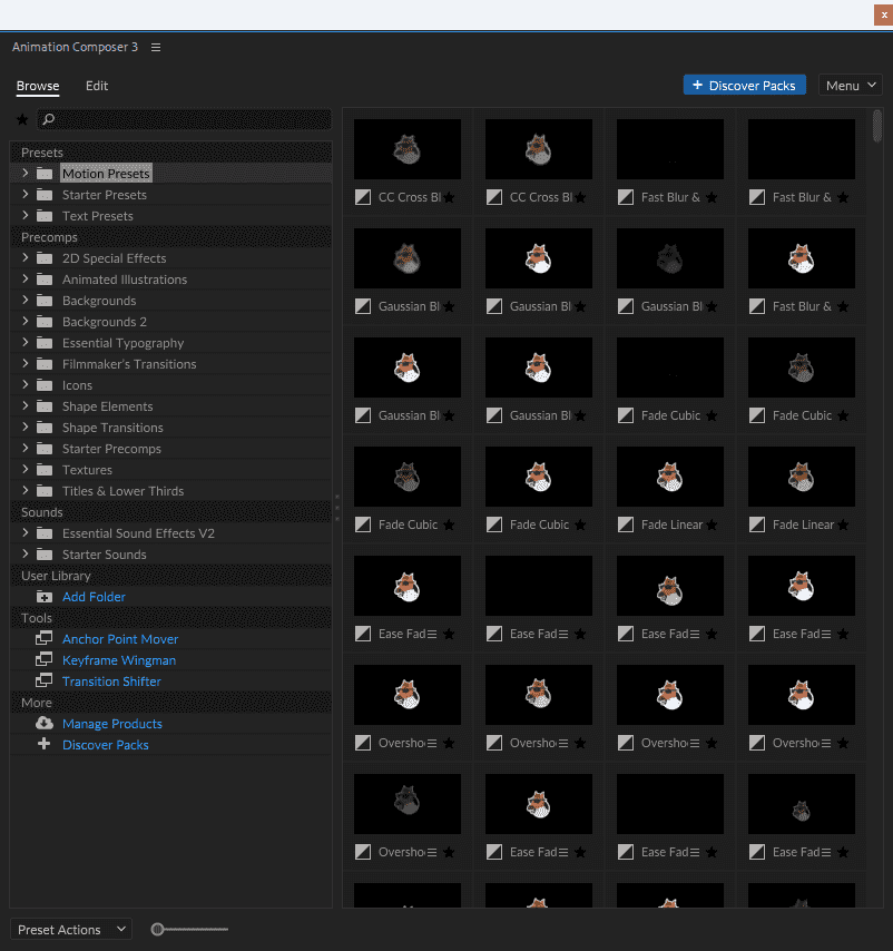 [AE/PR脚本] 马头人图层运动缓入缓出文字标题字幕MG动画预设脚本合集包 Mister Horse