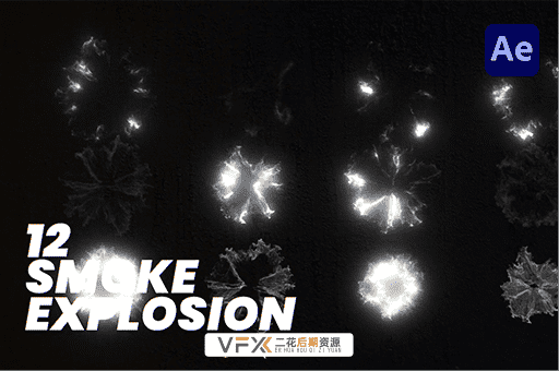 [AE模板] 12种爆炸烟雾冲击波视觉特效动画 Shockwave Smoke Explosion