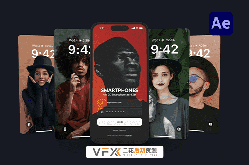 [AE模板] 140种智能手机设备APP应用界面介绍动画 Real Smartphones for Element 3D