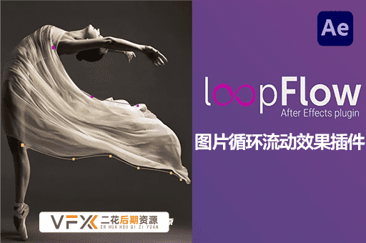 [AE插件] 静态图片局部流动循环动画特效插件 loopFlow v1.2.1 中文汉化版 支持Win/Mac