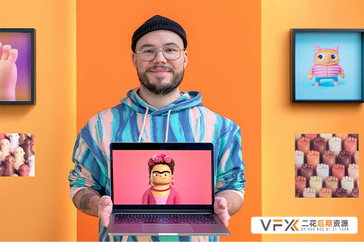 [C4D案例教程] 制作三维卡通头像教程(英文字幕) Domestika – 3D Self-Portrait Creation for Social Media in Cinema 4D