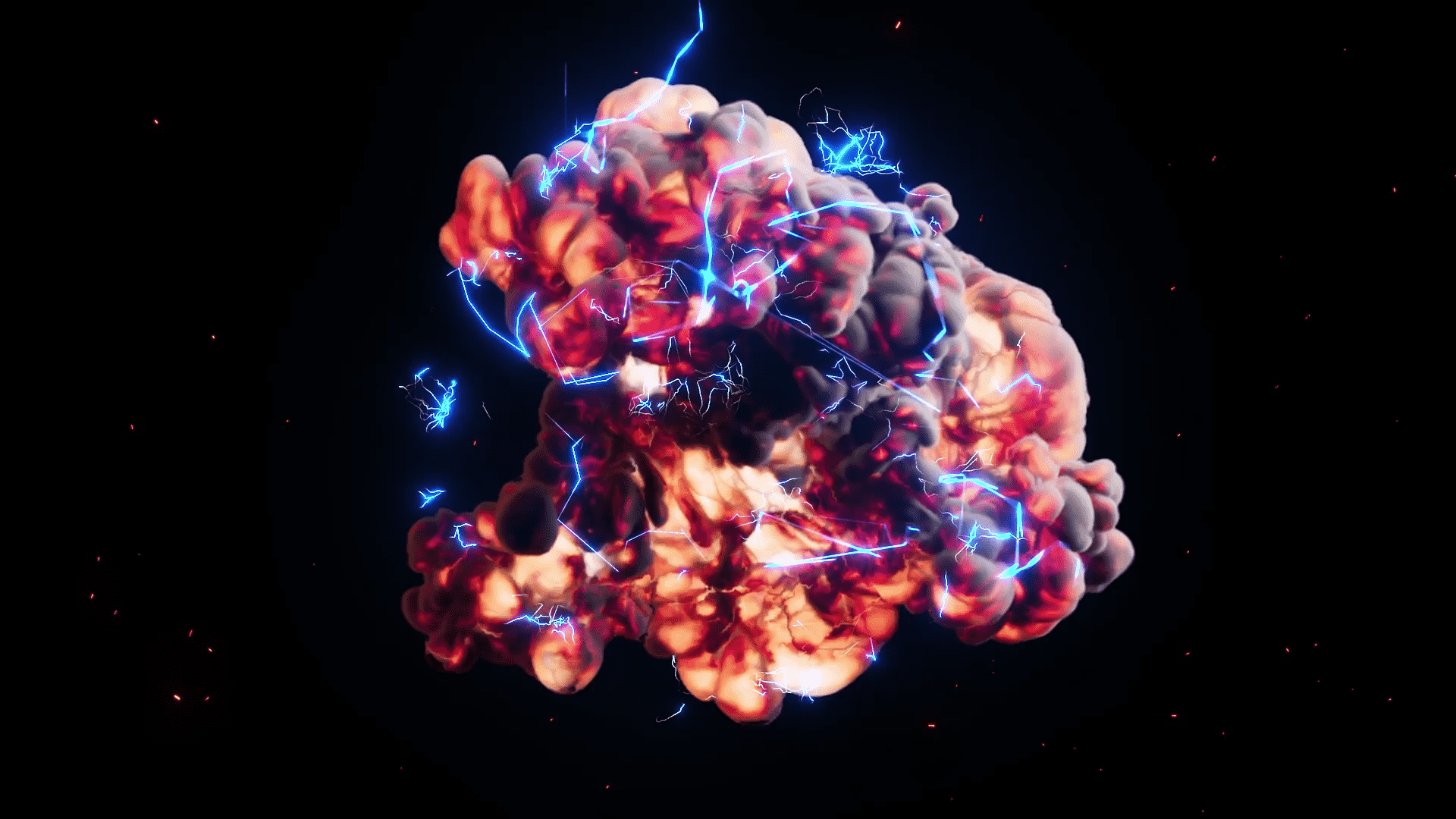 [AE模板] 爆炸烟雾电流炫酷logo展示特效动画 Electric Explosion Logo Reveal