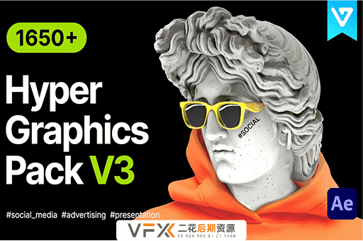 [AE脚本] 1650+文字图片排版字幕条信息数据指示线背景Logo社交网络视频包装元素动画包 V3.0