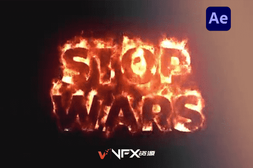 [AE模板] 震撼火焰燃烧的历史主题图文内容展示 Stop The Wars – History Slideshow
