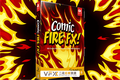 [AE/PR/FCPX/达芬奇模板] 152个二维卡通动漫火焰燃烧素材 BusyBoxx V06 Comic Fire FX