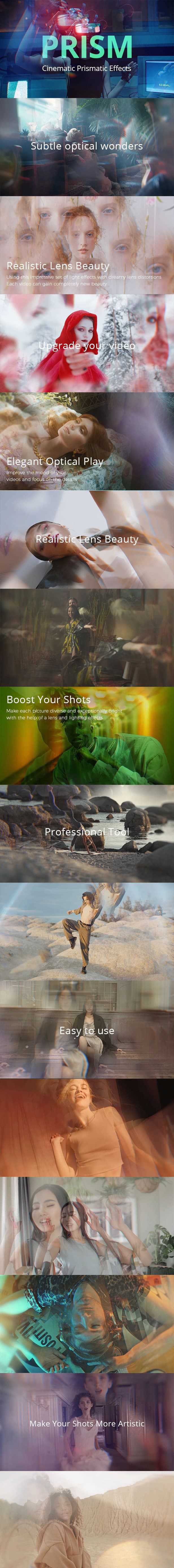 [AE模板] 梦幻棱镜折射视觉特效预设 Prism – Lens Effects