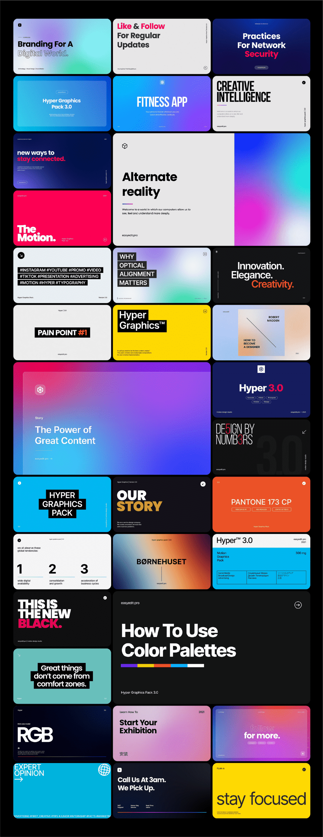 [AE脚本] 1650+文字图片排版字幕条信息数据指示线背景Logo社交网络视频包装元素动画包 V3.0