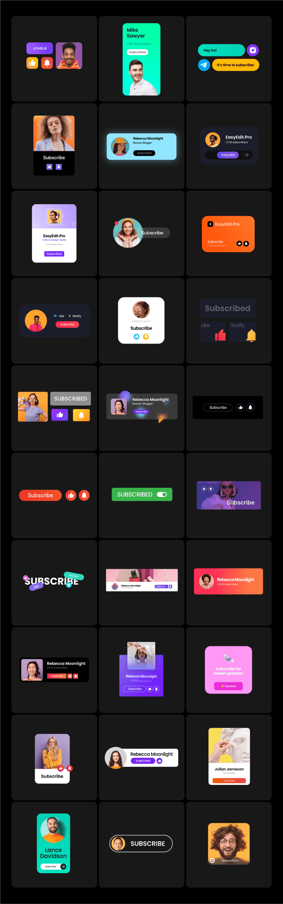 [AE脚本] 1650+文字图片排版字幕条信息数据指示线背景Logo社交网络视频包装元素动画包 V3.0