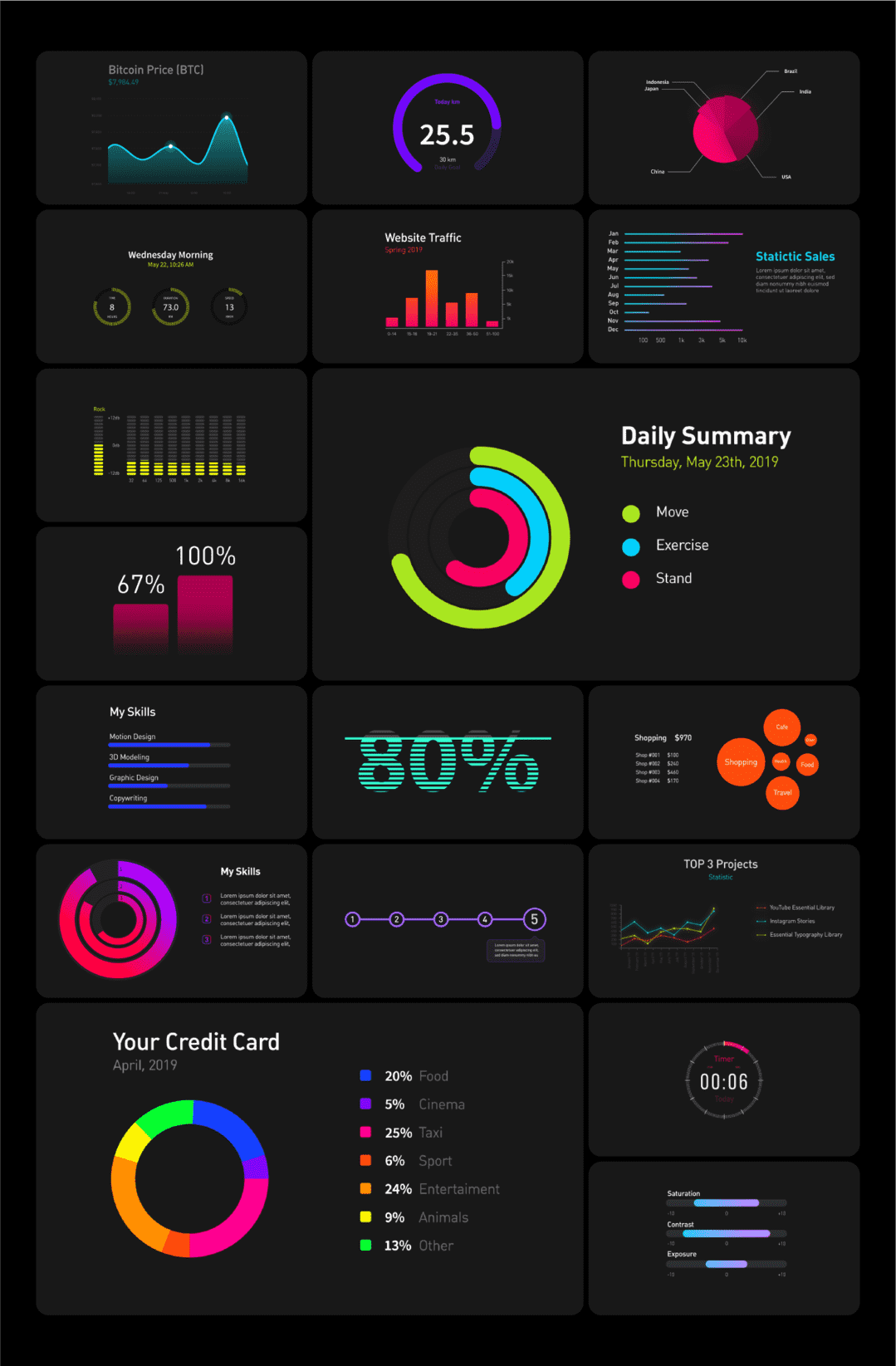 [AE脚本] 1650+文字图片排版字幕条信息数据指示线背景Logo社交网络视频包装元素动画包 V3.0
