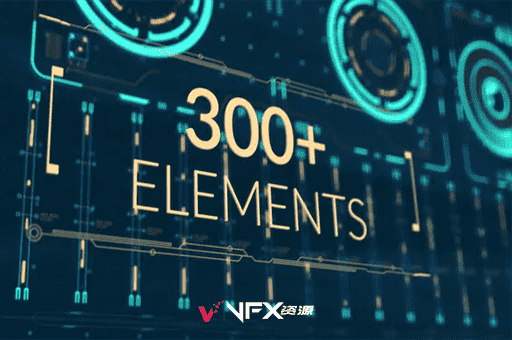 [PR模板] 300个科技融合感界面图形元素动画 Fusion HUD Pack