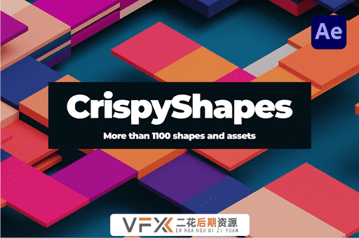 [AE脚本] 1100+简约Icon图标MG动画图形元素 CrispyShapes V1.2