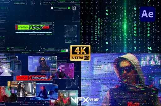 [AE模板] Form插件制作科技数字图形宣传动画 Digital System Intro