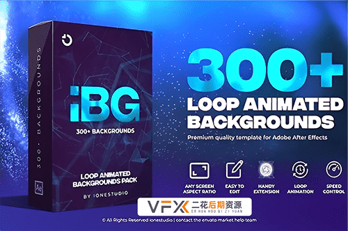 [AE/PR预设+脚本] 300种彩色渐变图形背景循环动画预设 iBG Loop Backgrounds