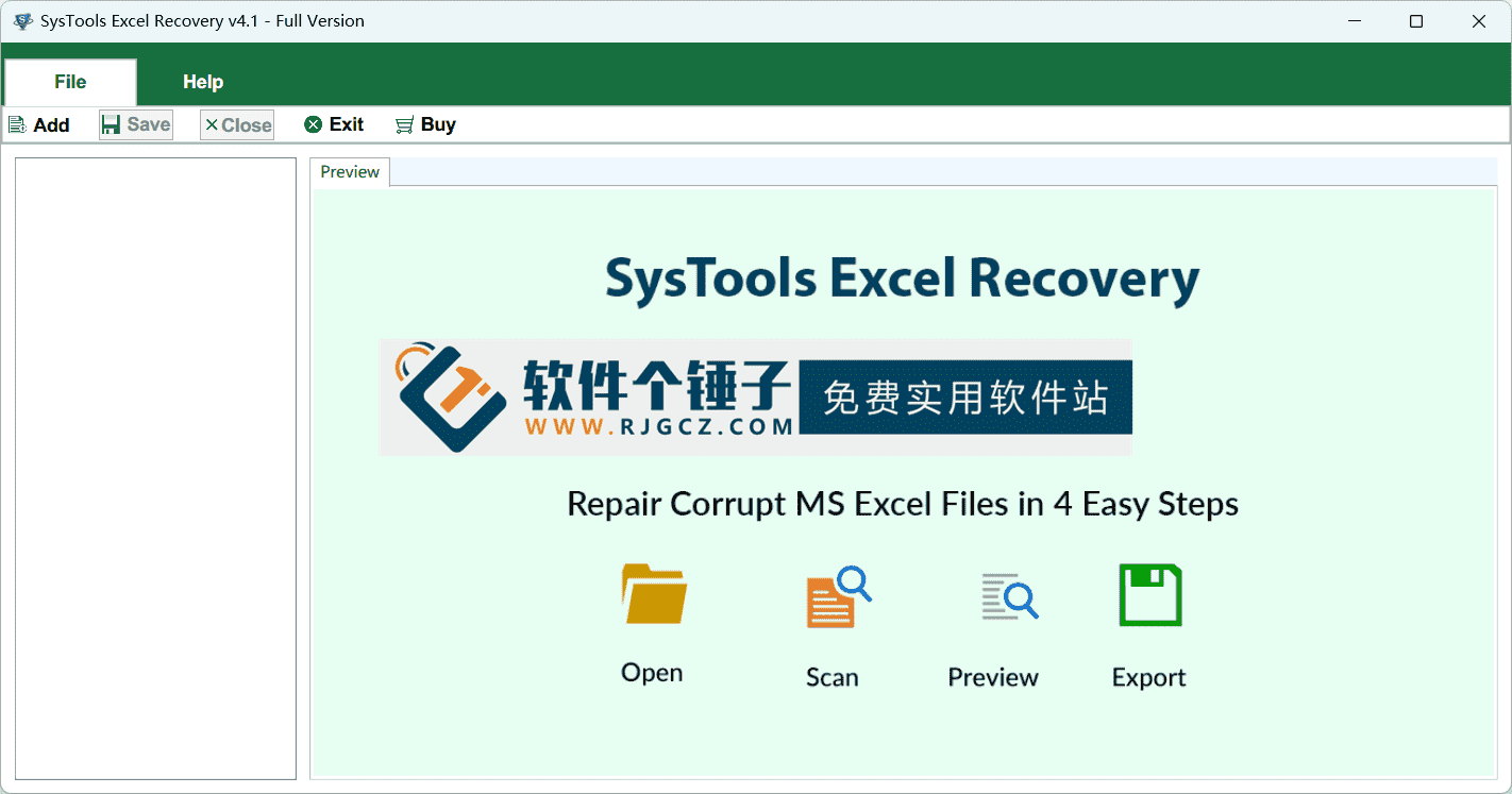 损坏Excel修复软件 SysTools Excel Recovery v4.1.0 英文版【软件个锤子·R4691】