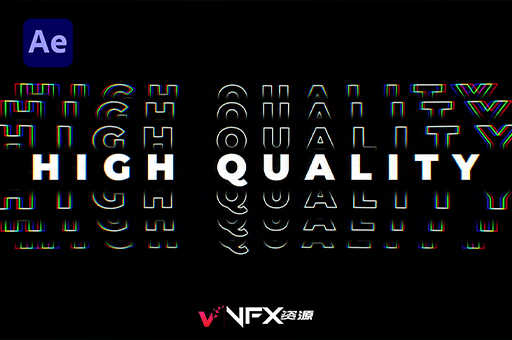 [AE模板] 时尚故障干扰图文广告排版展示 Typography Glitch Opener