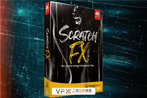 [特效素材] 104种划痕污渍刮伤损坏叠加特效合成动画4K视频 BusyBoxx – ScratchFX