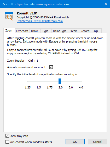 微软放大镜（投影演示辅助）工具 Sysinternals ZoomIt v10.0 绿色版【软件个锤子·R4847】