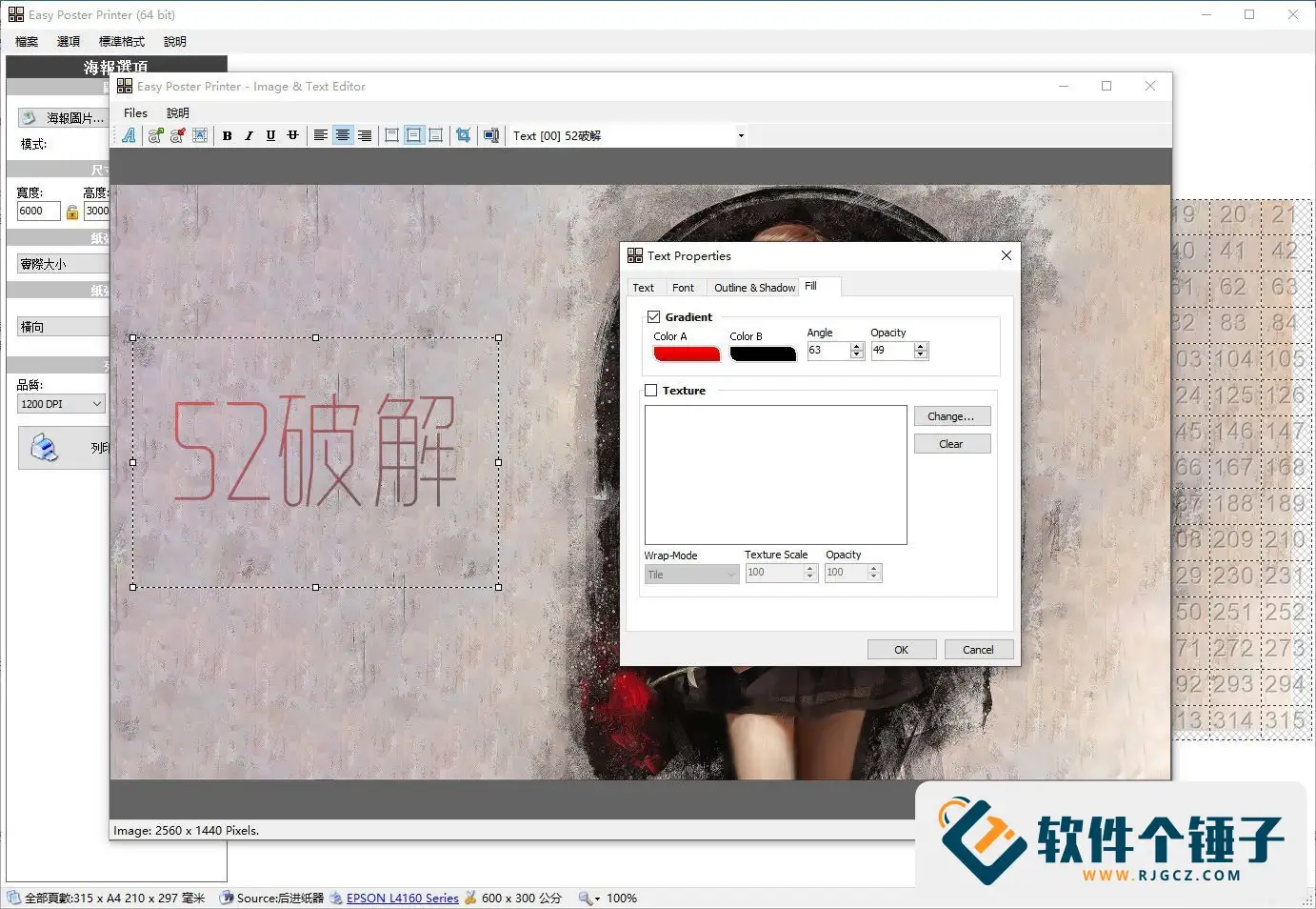 大图海报打印工具 Easy Poster Printer v8.0.0 免费无广告版 普通打印机打印巨幅海报、自动排版、最大支持20米图像【软件个锤子·R2324】
