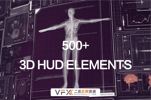 [AE模板] 500种未来科技感HUD动态图形界面元素动画包 Motion Graphics Package
