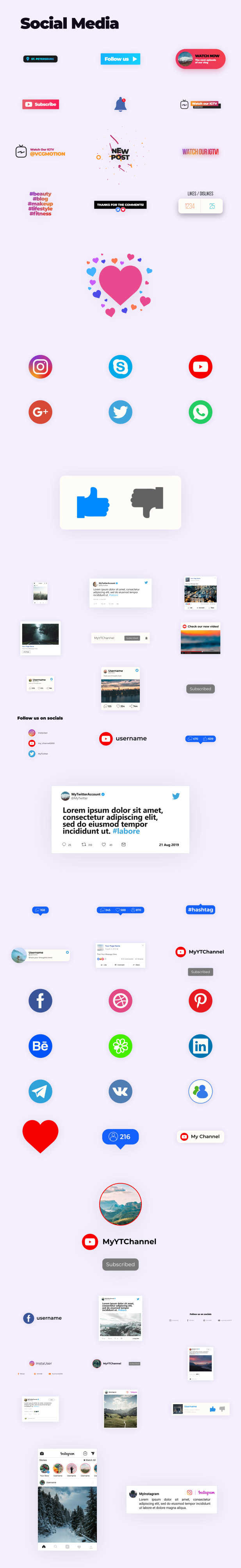 [AE脚本] 6350组创意动态故障动画图形文字标题转场动态背景MG音效合集包 All-In-One Bundle v7.2